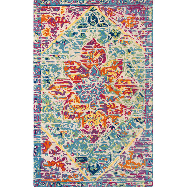 CompanyC Rhapsody Oriental Handmade Tufted Wool Blue/Green/Orange Area